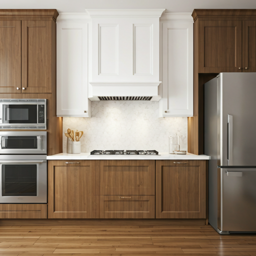 Kitchen before and after style project image.